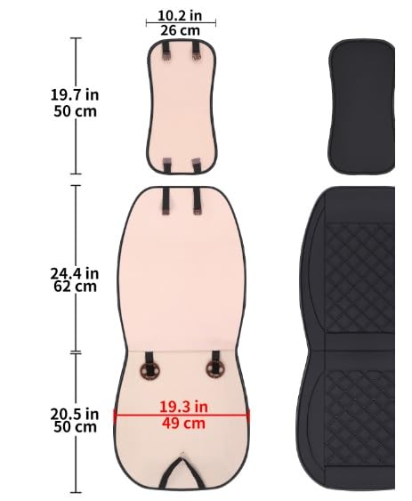 Car Apron Type PU Leather Seat Cover Easy Clean Mounted Car Seat Cushion PU Seat Cover Universal Car Item Color 2 Piece Leather-like (Black (Line