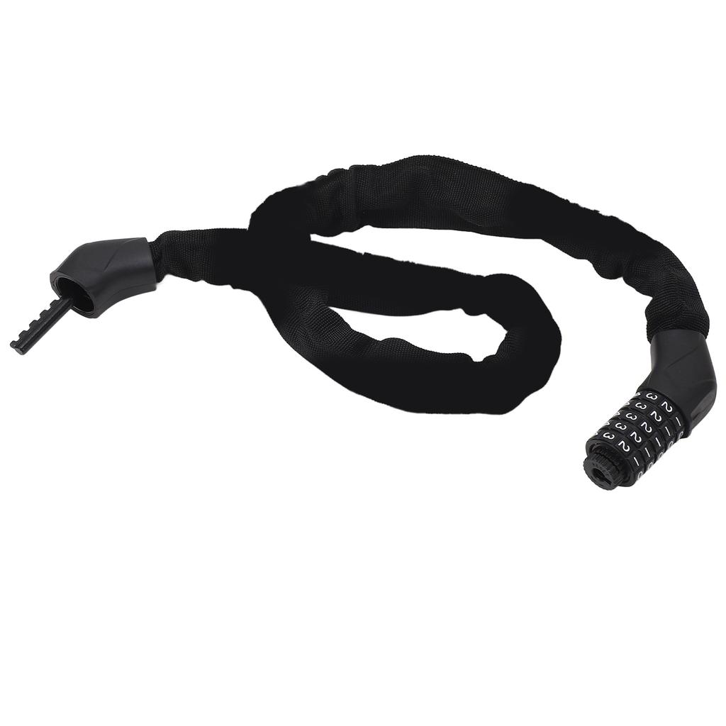 Bike Chain Lock with 5 Digit Combination Steel Anti Theft High Security Resettable Keyless Bike Lock for Scooter