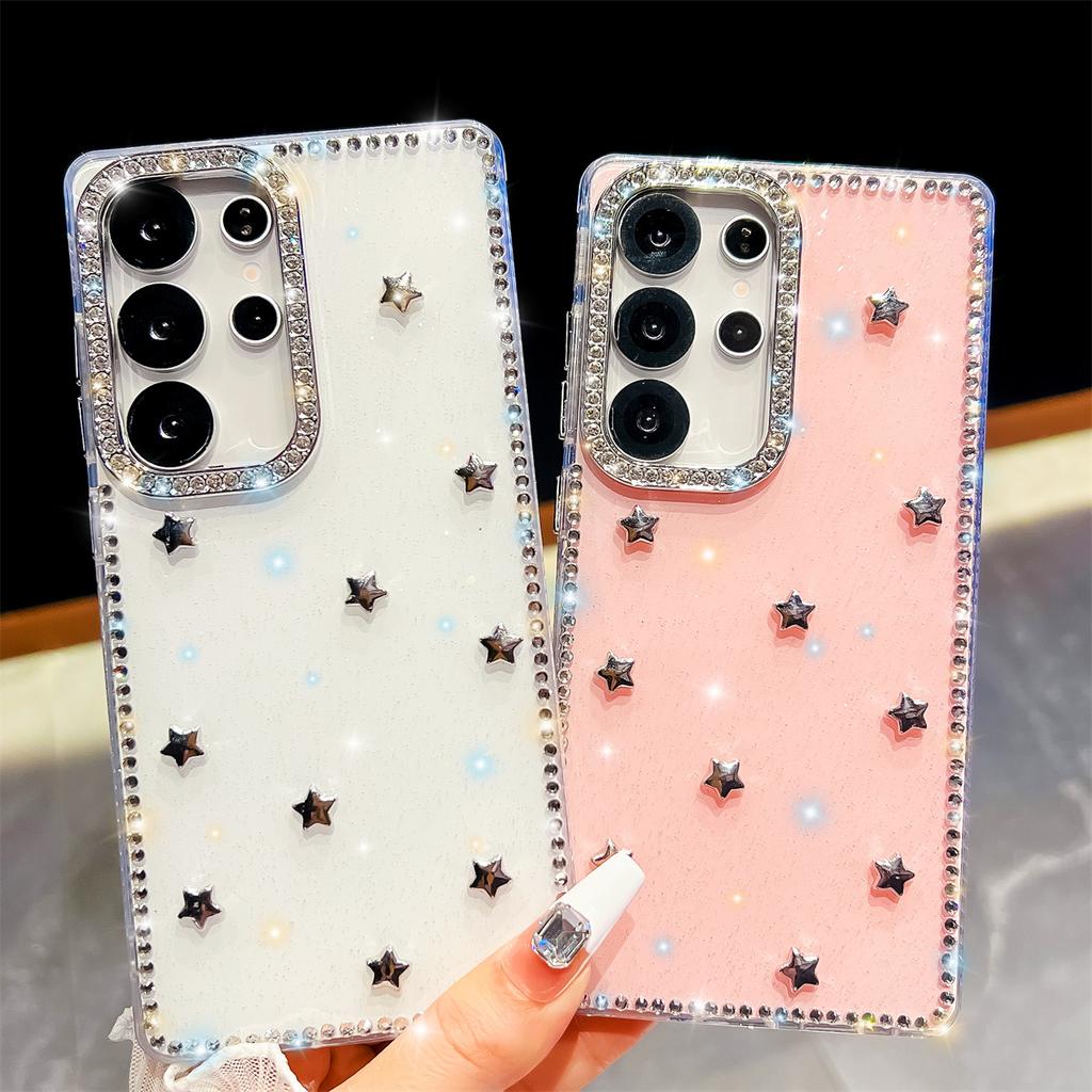 Handmade Sparkly Diamond Star IMD Phone Case, Compatible with Samsung S23 Ultra/S24/S25 & A07/A15/A16/A17/A26/A35/A36/A55/A56