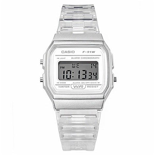 

Классические цифровые электронные часы Casio, прозрачные белые, WS-7