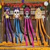Layered Festive Scene Setup Day of The Dead Windsocks, Dia De Los Muertos Hanging Flag, Floral Windsock Skull Wind Socks with Flowing Tails for Front