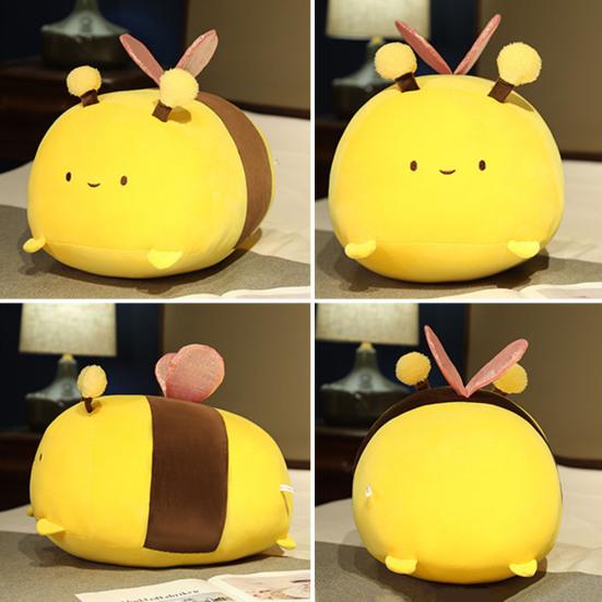 Bee Plush Pillow Soft Safe Stuffed Animal Toy Creative Design Versatile Girls Doll for Home Decor Nap Time