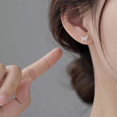 1 Paar Schmetterlingsohrstecker Minimalismus-Ohrringe für Damen Design Sinn für Ohrringe Zubehör Funkelnder Schmuck Geschenk