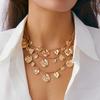 Ingemark 3Pcs/Set Creative Round Circle Metal Pendant Choker Necklace for Women New Vintage Adnustable Chain Party Jewelry Gift
