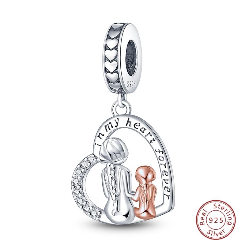 Original Copper Charms Beads Pendants Warm Family & Sunflower Heart Suitable For 3Mm Bracelets Diy Jewelry Making