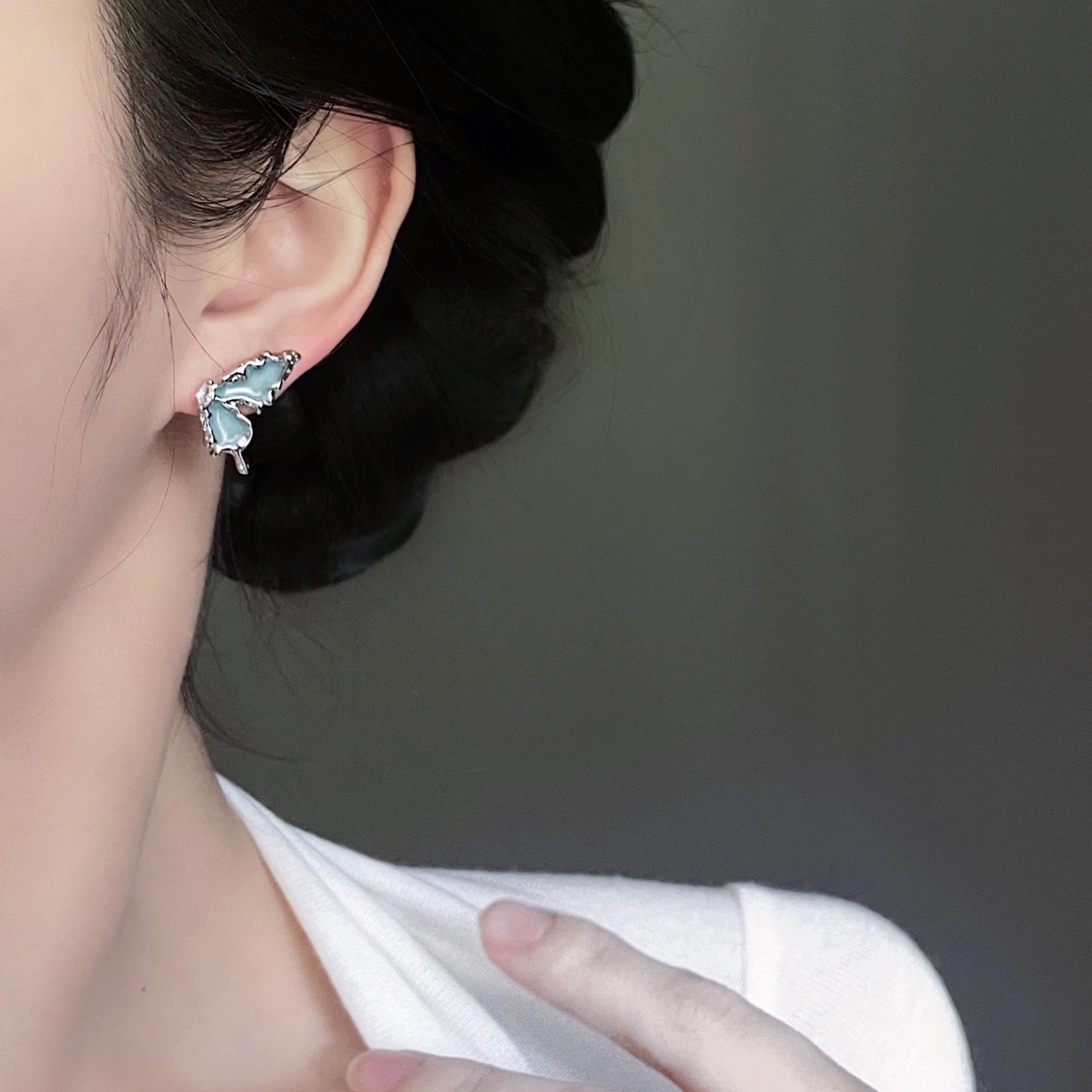 

Элегантные синие серьги-клипсы в виде бабочек с капельным дизайном для женщин - Непрокалываемые, модный дизайн в виде москитной спирали