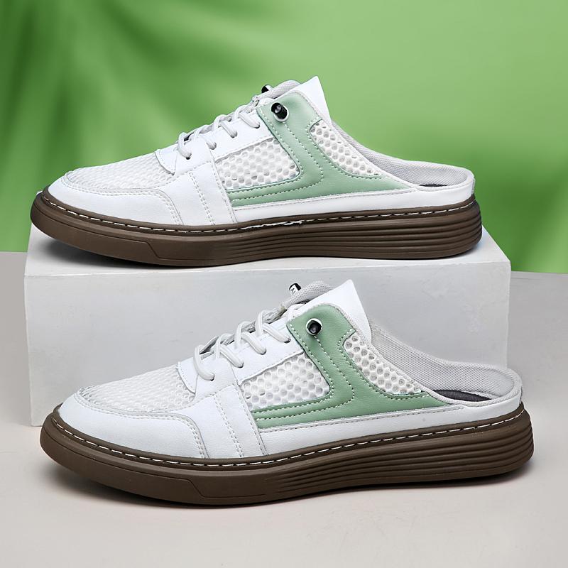 

Модные новые мужские высококачественные летние дышащие полутапочки Модная мужская повседневная обувь для отдыха на природе Обувь для вечеринок и путешествий 45 белый