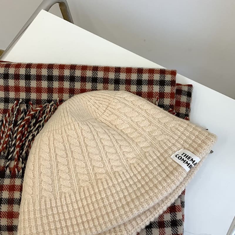 

LOOKING4U Надпись Этикетка Вязаная Панама Айвори IVORY