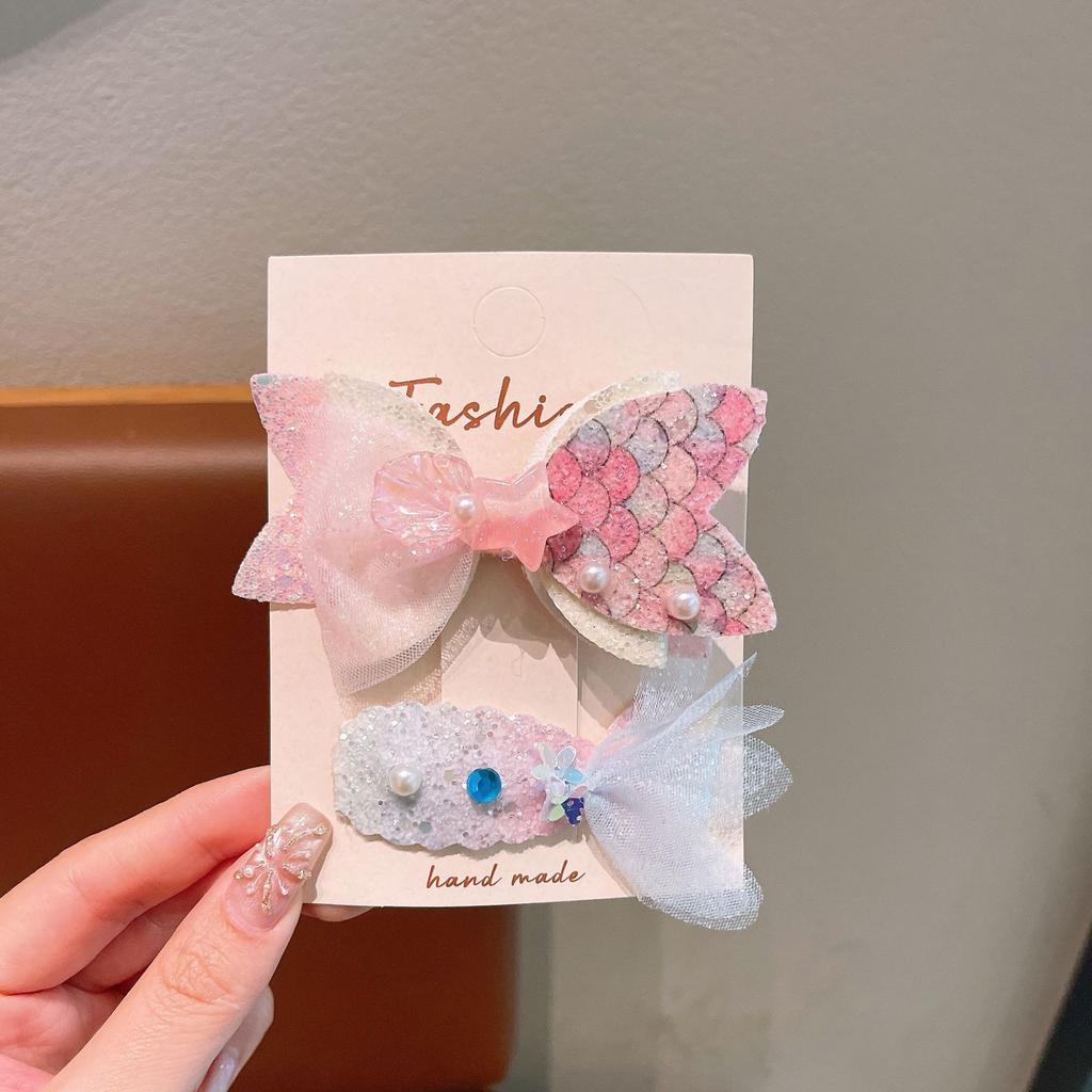 Summer Ocean Starfish Shell Hairpin Cute Children'S Hairpin Duck Beak Clip Pearl Hair Accessories Headgear Clip Girl