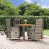 Vidaxl 5-Cz. Set di Mobili da Giardino con Cuscini, Grigio, Rattan PE