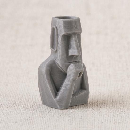 Yousheng Moai Thinker Statue, 3D Printed Creative Thinker Figurine, Fun Moai Statue Ornament for Home Office Desk Shelf Decoration