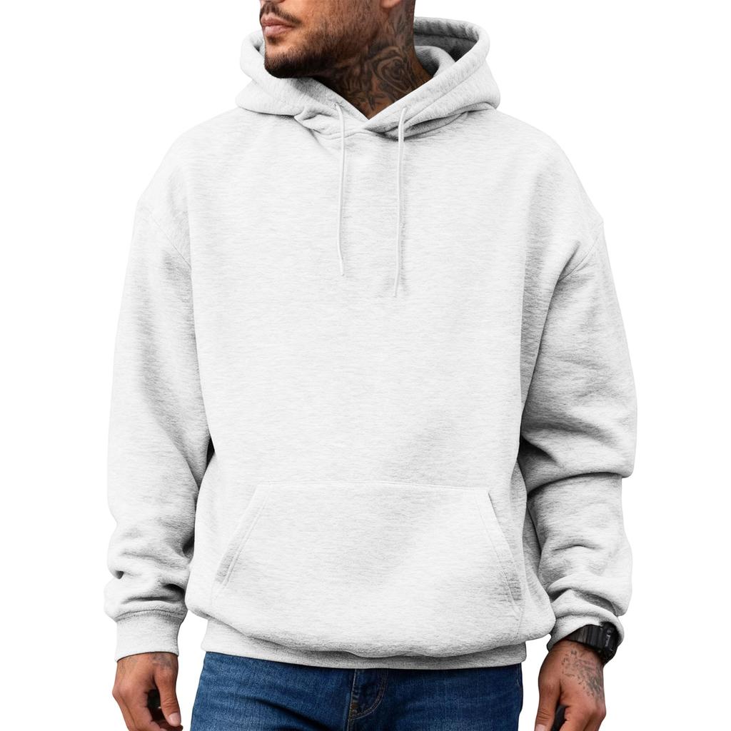 Men's Japanese Hoodie American Solid Color Long Sleeves Hooded Hood Hoodie Hoodie