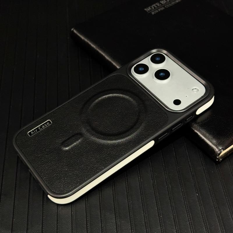

Business Leather Magnetic Phone Case For iPhone 16 15 17Pro Max 14 13 For Magsafe Wireless Charging Shockproof Matte Back Cover For iPhone 17Pro Max