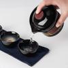 Portable Kungfu Teapot Tea Pot Set Ceramic Gongfu Teaset with 3 cup for One Set in One Bag Travel Tea Set Tea Pot for Tea Lover