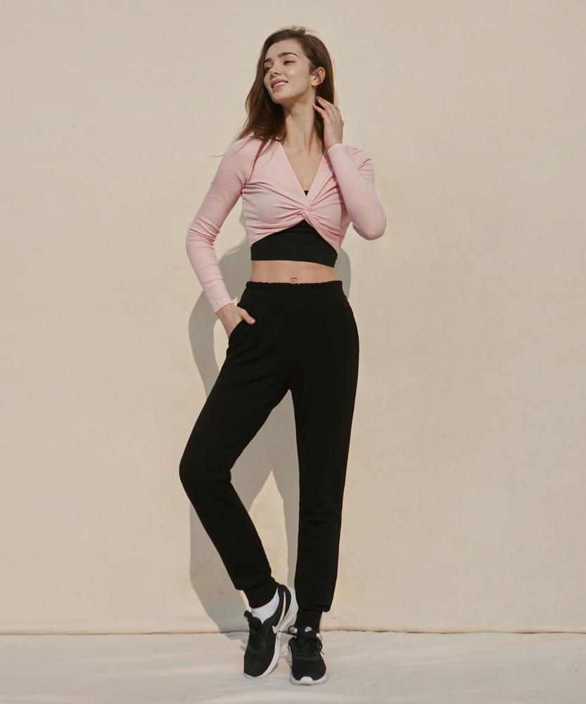 Debiweeo Point Twist Crop Top Devi-T0078-Salmon Pink