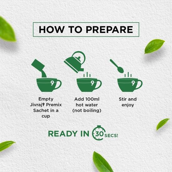 Jivraj 9 Instant Tea Premix, Ginger Tea Premix, Ginger, Teabags Flavour, 150 Gm, 10 Sachets, Pack 1