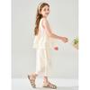 Montagut Girls' Summer Jacquard Vest & Shorts Set