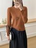 Autumn 2026 Women's High-End Korean Style Round Neck Slimming Knit Sweater Top