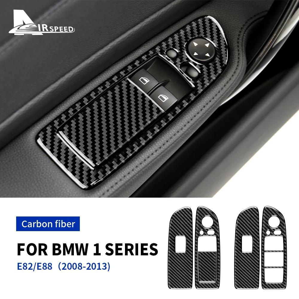 Für BMW 1er E81 E82 E87 E88 2008-2013 Echte Kohlefaser Aufkleber Auto Tür Elektrischer Fensterheber Schalter Rahmen Verkleidung Zubehör