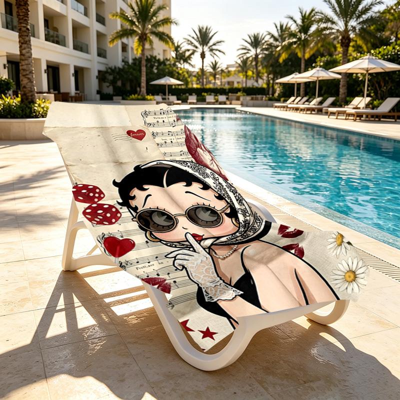Doll Print Beach Towel Design, Soft, Lightweight. for Home Bathroom, Spa, Pool, Yoga, Surfing, Camping, Gift for Family, Friend