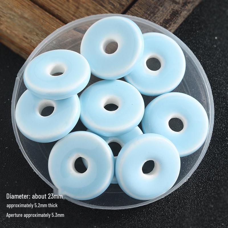 Fresh Large Hole Porcelain Donut Beads for DIY Bracelets
