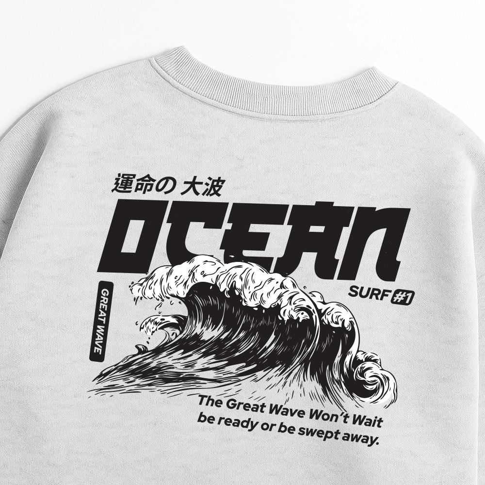 Seupeullaesikodeu Heavy Crew Neck Sweatshirt Melange White - Ocean