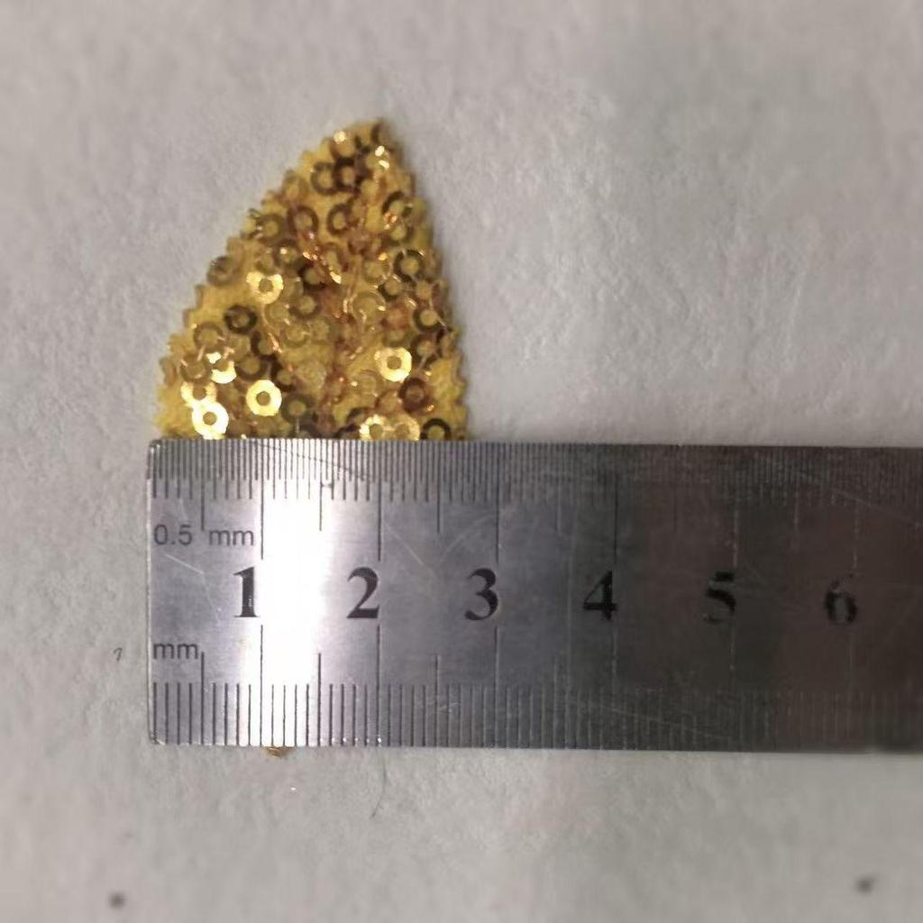 10Pcs Golden Silver Leaves With Sequins Embroidered Patches Applique Clothing Patch Decoration