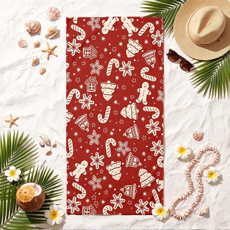 Marry Christmas Soft Beach Towel Stylish Beach Pool Towel for Summer Seaside Vacation Travel