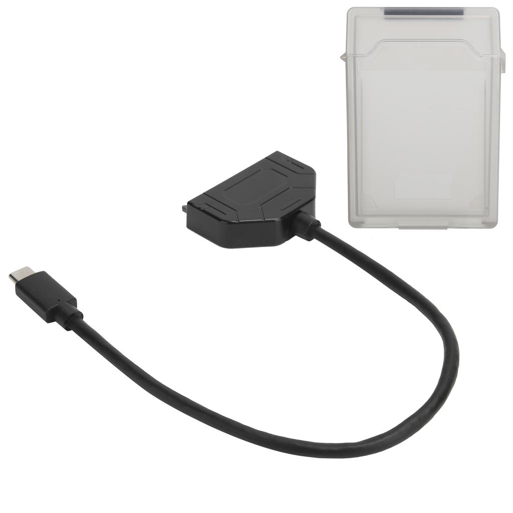 TypeC SATA Adapter 2.5in USB 3.0 10G SSD HDD Hard Disk Drive Cable Protection Box