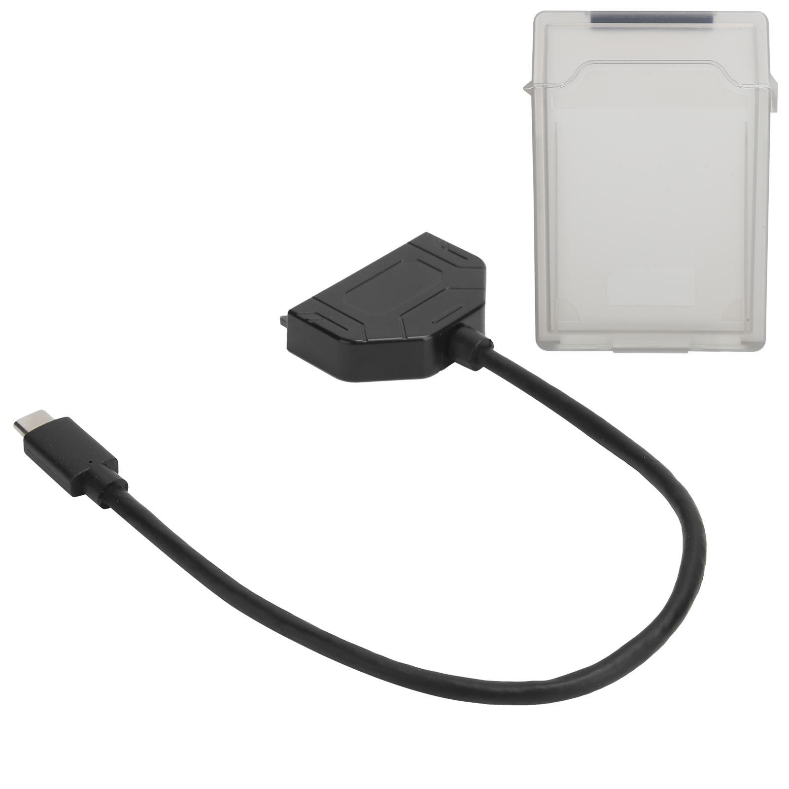 Адаптер TypeC SATA 2.5 дюйма USB 3.0 10G для SSD HDD Жесткий диск Кабель Защитная коробка серый
