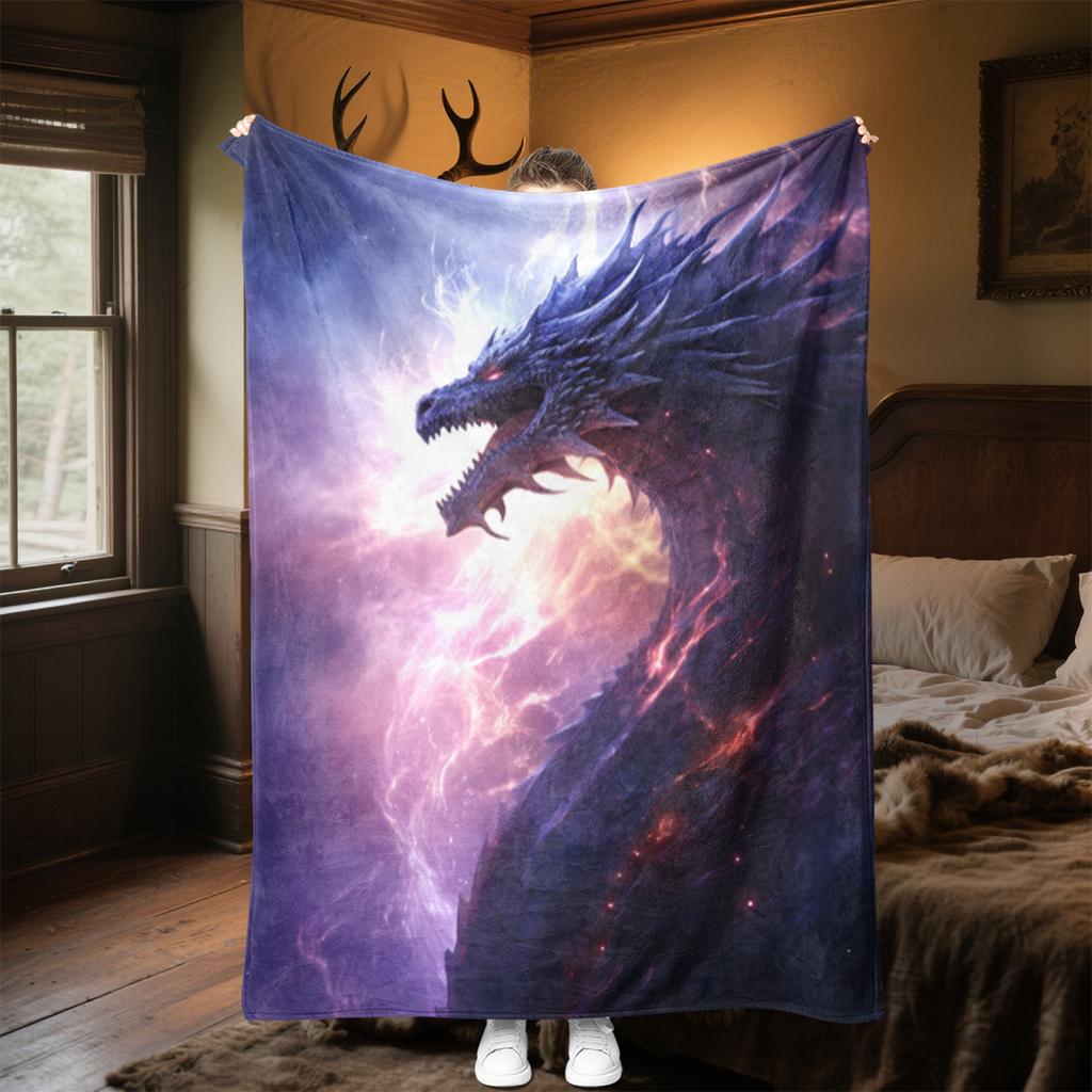 Dragon Throw Blanket All Seasons Soft Comfortable Couch Office Nap Blanket Travel Blanket Festive Gift