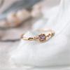 Mysterious Treasure Box Dream Purple Zircon Open Ring Light Luxury Slender Ring New