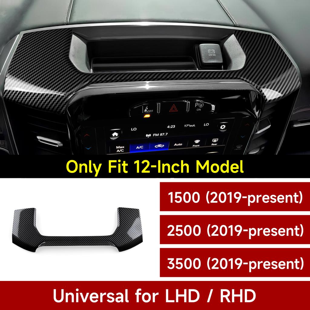 Für Dodge RAM 1500 2500 3500 2019-2026 12 Zoll Auto Mittelkonsolen-Navigationspanel Kohlefaser Innenraumaufkleber ABS Zubehör