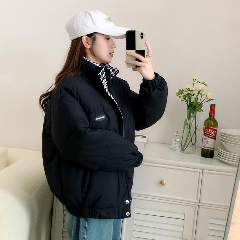 Women's Winter Thickened Padded Women's Student Collar Short Jacket