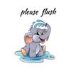 Cute Elephant Bathroom Waterproof Cartoon Wall Stickers - Model MT23060