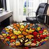 1pc Autumn Leaves Office Round Area Rug, Indoor Mat Suitable ForOffice, Under Office Chairs Bedroom Living Room Home Decor, Room Deco  D061