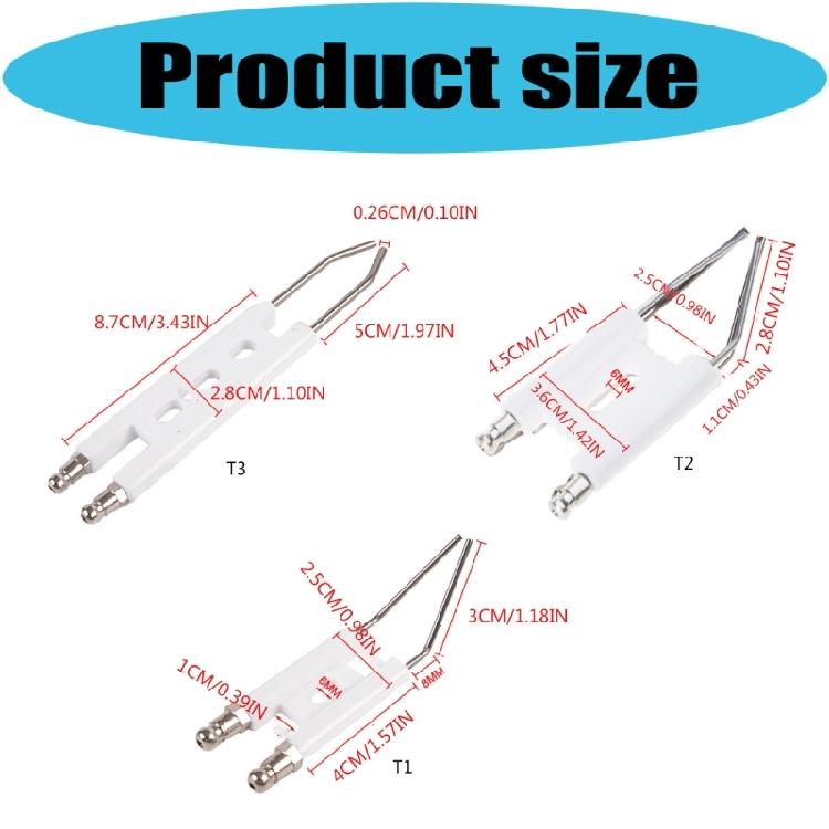 H-Type Ignition Electrodes Ceramic Ignition Double Pin Siamese Ignition Pin Replacement For Oil Burning Ceramic Electrode