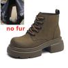 Women's Ankle Boots and Short Boots Thick-soled Casual Yellow Women Boots Plus Size Lace-up  Motorcycle Boots Female