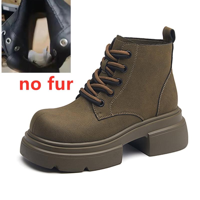 

Women s Ankle Boots and Short Boots Thick-soled Casual Yellow Women Boots Plus Size Lace-up Motorcycle Boots Female 40