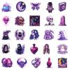 50 Skeletons Purple Gothic Stickers Purple Gothic Skeletons Thriller Character Stickers