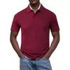 Men Solid Color Lapel Two Button Short Sleeve Basic Polo Shirt Multi Colors Available