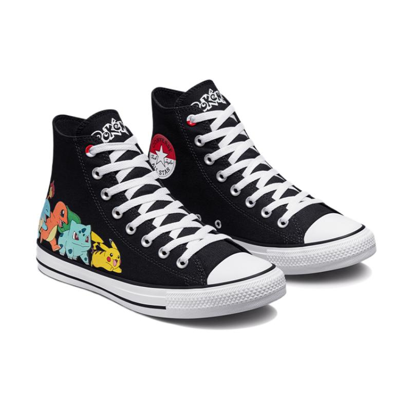 POKEMON/Pokemon x Converse Chuck Taylor All Star "First Partners" Trendy High-Top Canvas Shoes Unisex Black