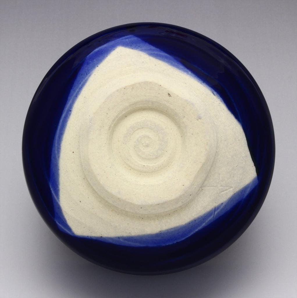 Mino Ware Matcha Navy Blue and Made In Bowl, White, Japan, 505-24