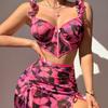 Sexy dress European and American new hollow print vacation one-piece sexy hot girls women's lingerie set