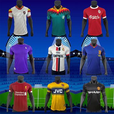 Vintage Portugal Liverpool Barcelona AC Away Germany Spain Football Jersey Short Sleeve Hair Series