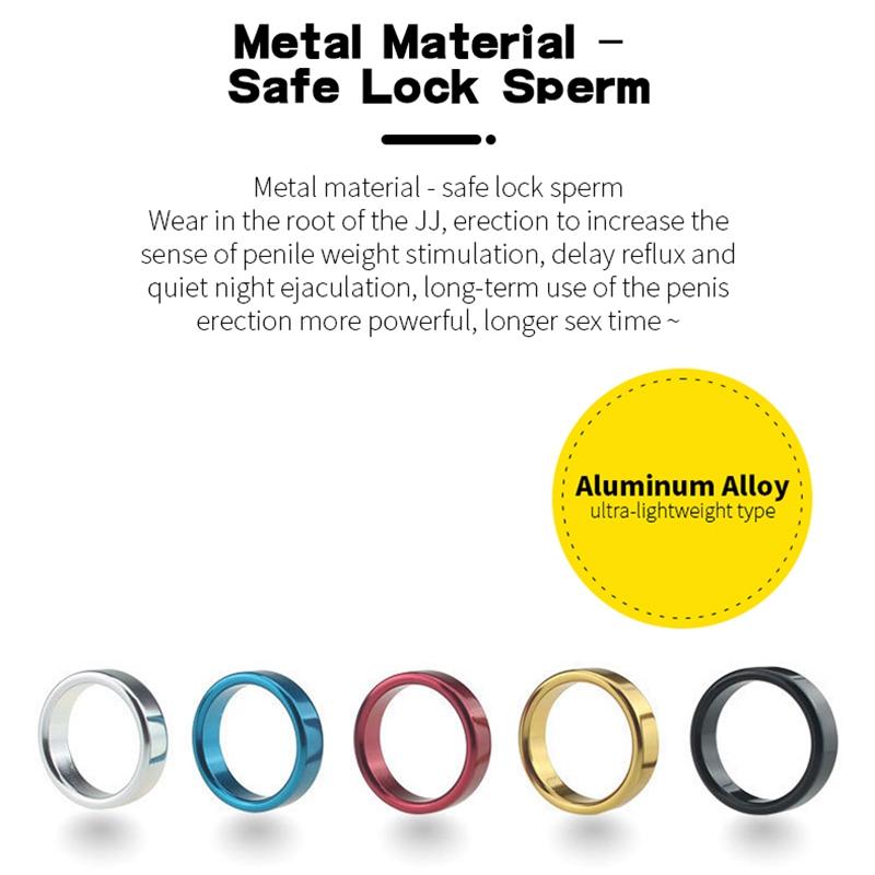 RUNYU Metal Men's Cock Erection Ring Adult Scrotal Ejaculation Delay Restraints Male Penis Headers Sex Toy