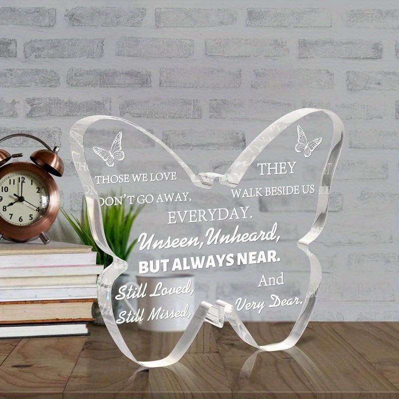 Butterfly Memorial Plaque - Sympathy Gifts for Loss of Loved One, Bereavement & Condolence Keepsake, Nurseries, Home Desk Living Room Acrylic Decorat