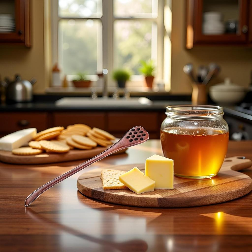 Brown Honey Dippers, Handmade Spoon Stirrer, Long Handle Honey Dipper Mixing Stick, Wooden Honey Dipper, Handmade Honey Drizzler for Kitchen and