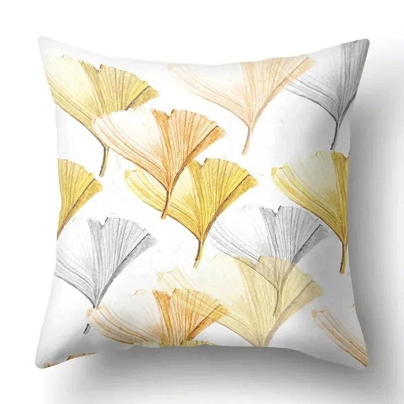 Watercolor Plant Leaf Print Pillow Cover Home Decoration Living Room Sofa Cushion Cover Bedroom Room Decoration 45x45cm
