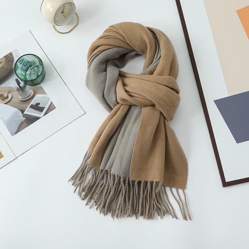 Double-Sided Winter Faux Cashmere Scarf Shawl